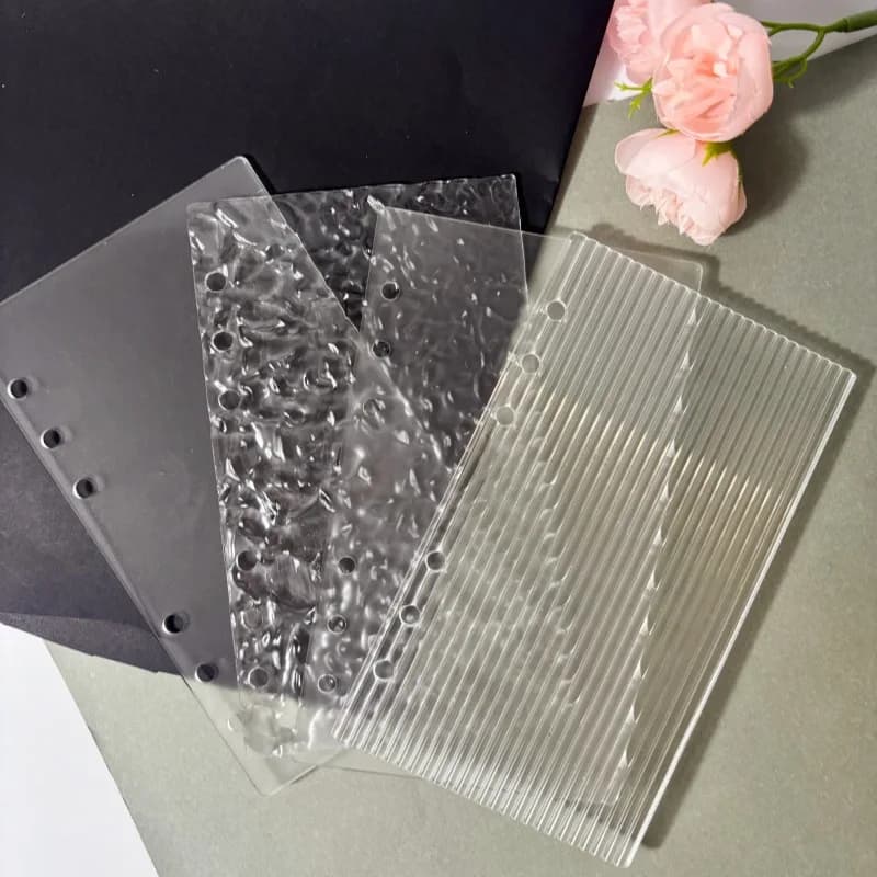 A6 Frosting Thick line Acrylic Loose Leaf Binder Cover DIY Account Book Journal Planner Office Stationery Supplies