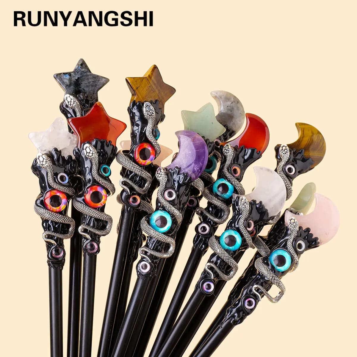 1pc Crystal Agathos Wands Pagan Wizard Natural Raw Stones Quartz Power Mineral stregoneria Wicca altare pendolo decorazione della casa