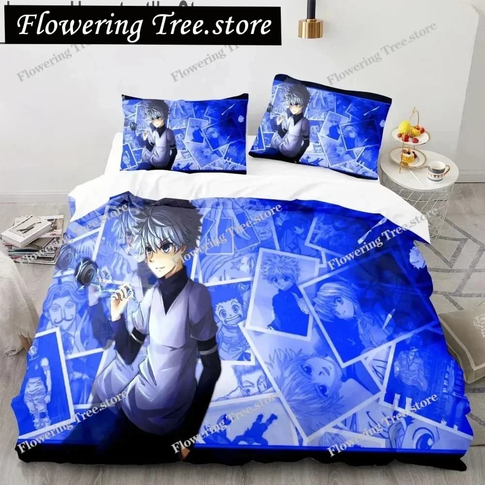 Set di Biancheria da Letto 3D Hunter X Hunter, Misure Twin, Full, Queen, Set Letto Anime per Bambini, Copripiumino per Camere da Letto, Decorazione Casa