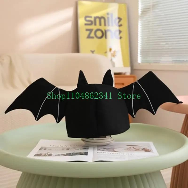 652F Carino Halloween Bat Cap Costume Cosplay Cappello Puntelli scena Cappello da pipistrello in peluche Donna Uomo Cappello