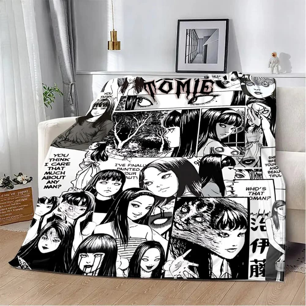 Thriller Manga Junji Ito Tomie Coperta stampata Coperte da picnic Coperta calda Morbida e confortevole Regalo di compleanno per viaggi a casa