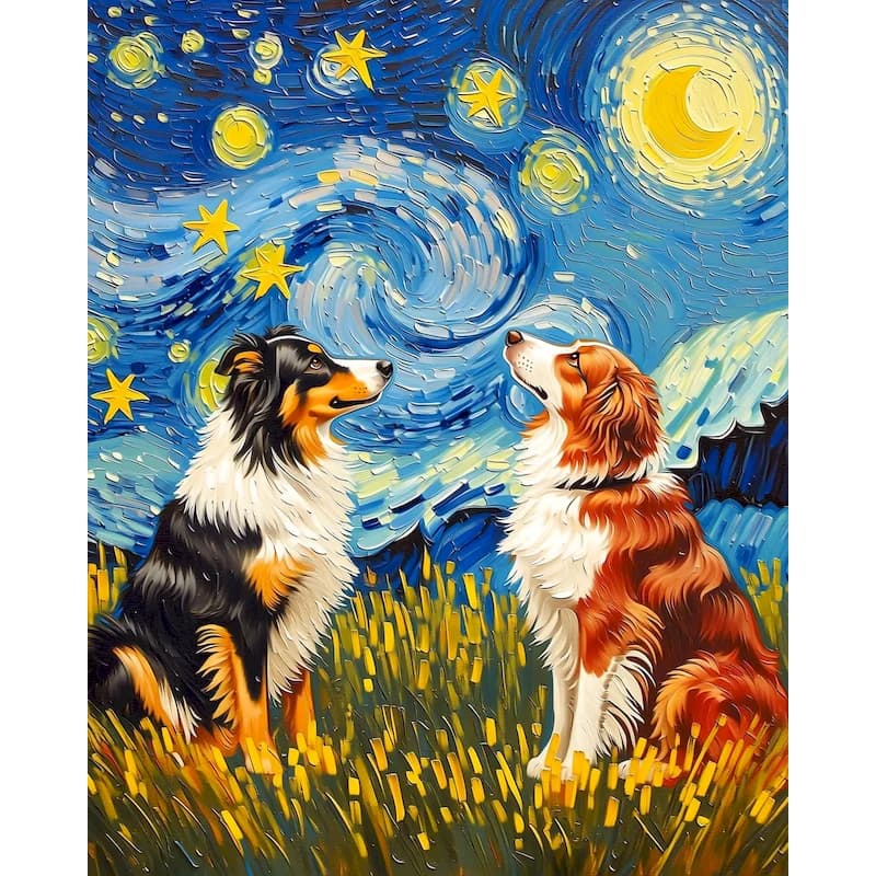 CHENISTORY Acrylic Painting By Number For Adults Animals Kits Hand Painted DIY Paint By Numbers Dog On Canvas Gift Home Decor