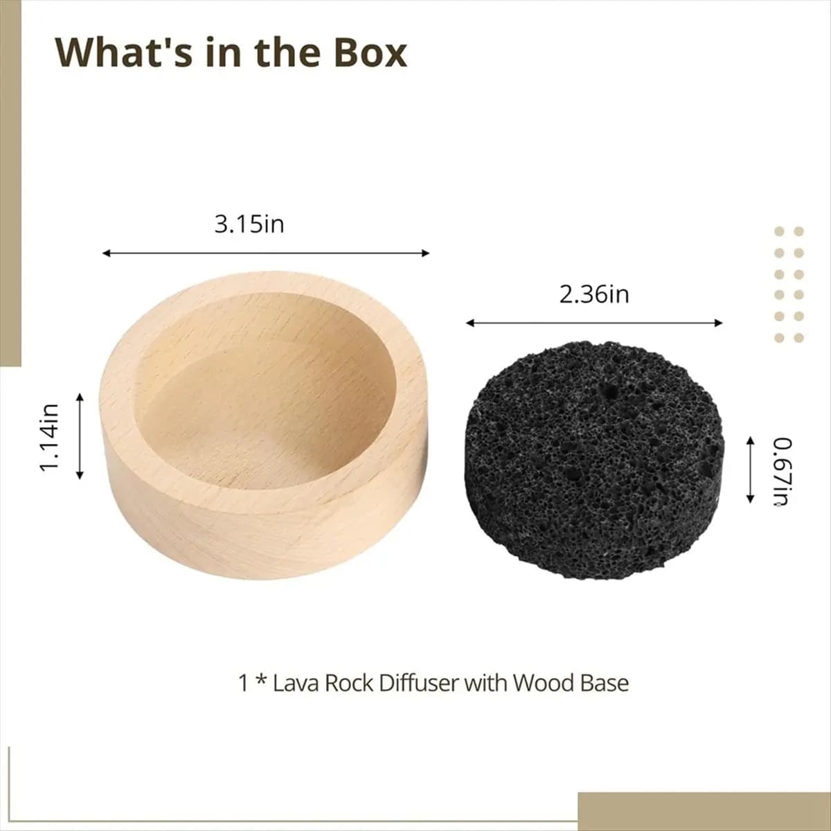 A24I Diffusore di oli essenziali di roccia lavica in legno, diffusore di pietra di roccia lavica nera, diffusore di pietra per casa, uffici, yoga, sauna