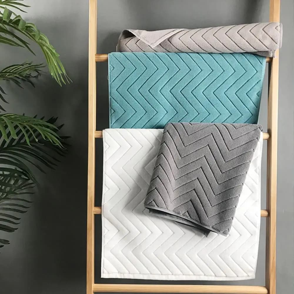 Tappetino Yoga 40*60cm con Motivo a Onde, Asciugamano da Pavimento 3D Jacquard, Tappetino SPA per Doccia Resistente allo Sbiadimento, Asciugamano Spesso per Piedi e Bagno