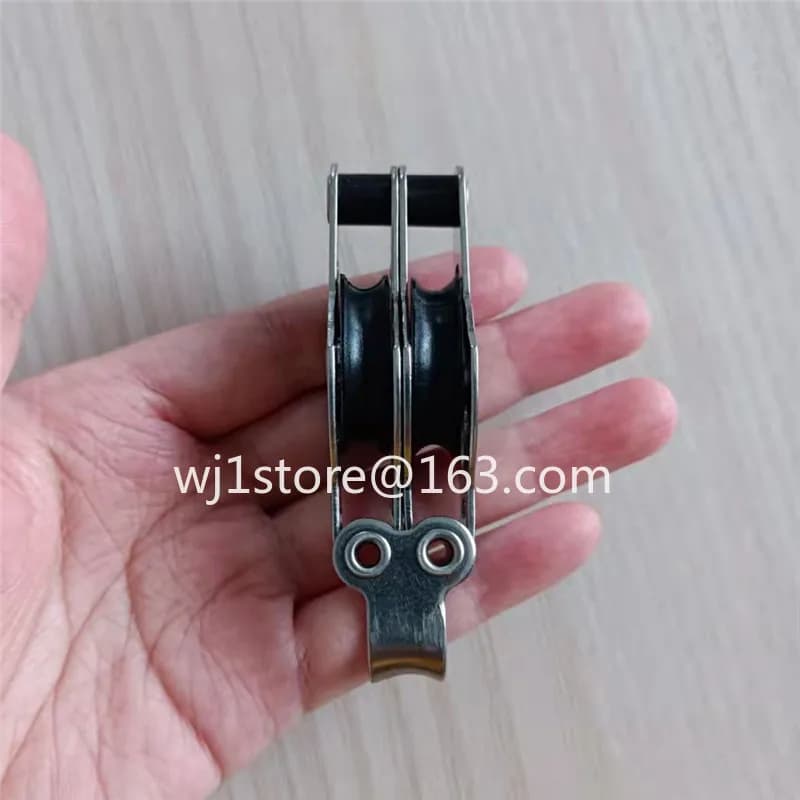 25mm Long Stainless Steel Pulley with Nylon Sheaves, for 4mm Rope, Marine Boat Rigging Hardware Accessory