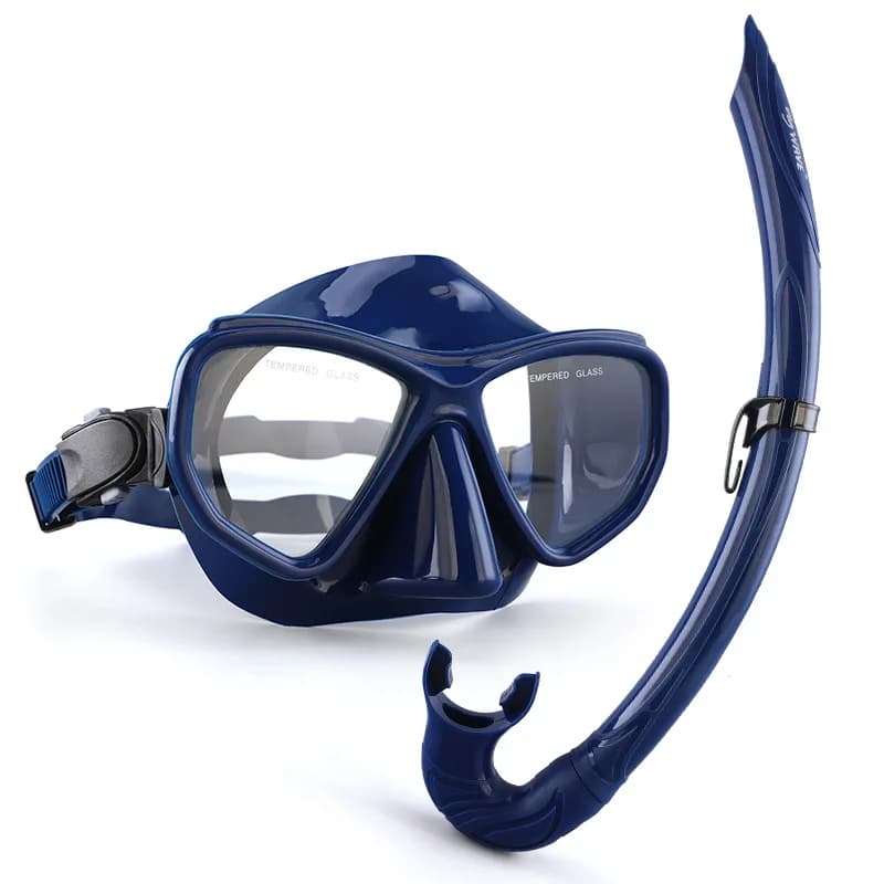 Set Maschera Subacquea Panoramica con Boccaglio Dry Top - Kit Snorkeling per Adulti, Attrezzatura per Snorkeling, Immersioni Subacquee, Nuoto e Viaggi