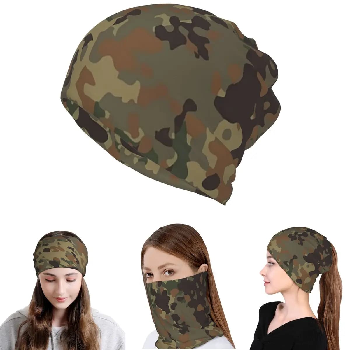 Bandana mimetica militare tedesca Splintertarn della Seconda Guerra Mondiale, copricollo, sciarpa, maschera multiuso, berretto per adulti