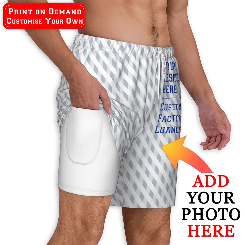 Costumi da Bagno Personalizzati per Uomo, Pantaloncini Estivi da Spiaggia e Surf, Pantaloncini da Beach Volley con Immagini e Testo Personalizzati per Regali