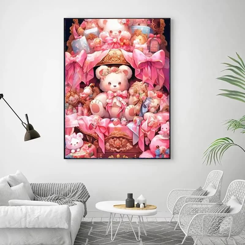 DIY Diamond Painting Full Square Cartoon Crafts Cross Stitch Kits Teddy Bear 5D Crystal Diamond Mosaic Art Home Decor