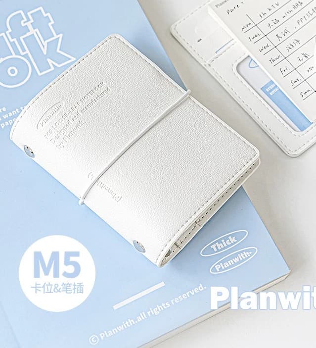 Minimalist Solid Color M5 Refillable Binder Notebook,Cute Soft Touch Leather Notepad Journal Mini Portable Pocket Planner