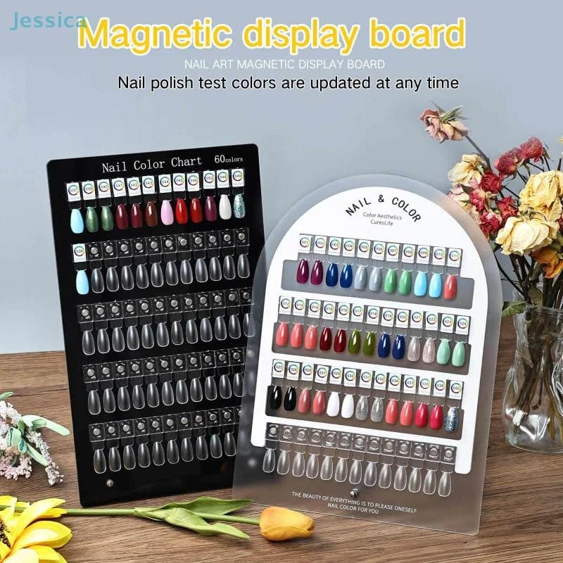 ♥ Tabellone magnetico per unghie, staccabile, campione di nail art, campioni di piastre colorate, adesivi con numeri di carta per manicure da salone
