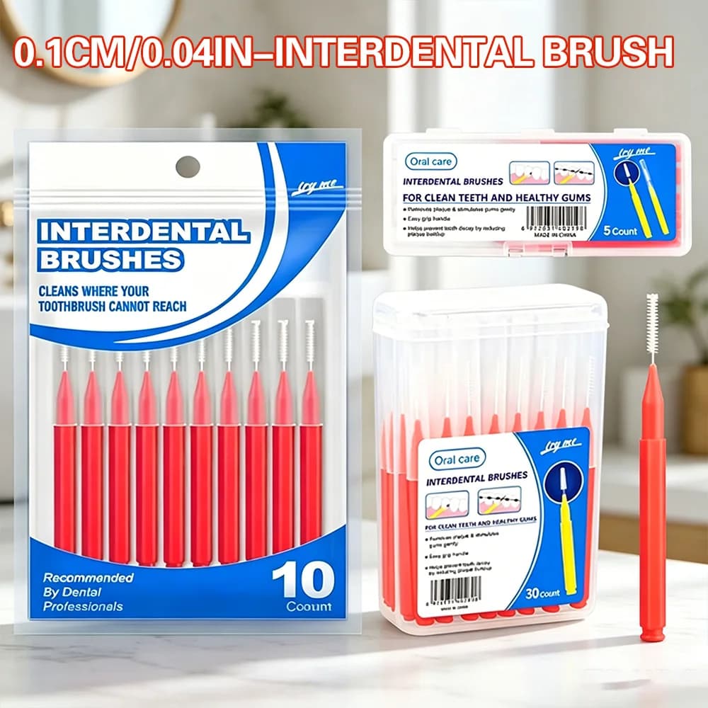 Spazzolino Interdentale per la Cura Orale 0,1cm/0,04in, Pulitore Portatile per Spazi Interdentali, Strumento Monouso per la Pulizia Dentale