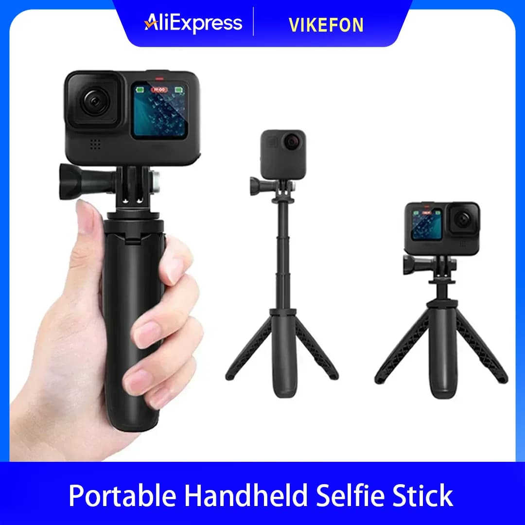 Bastone Selfie Portatile per Riprese all'Aperto, Supporto per Fotocamera Sportiva, Treppiede da Tavolo per Accessori Gopro 10/11/12 Max
