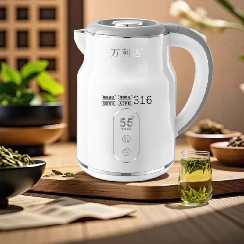 316 Stainless Steel Electric Kettle Hotel Water Boiler Insulated Home Double Layer Anti Scald Fast Boiling for Kitchen Family