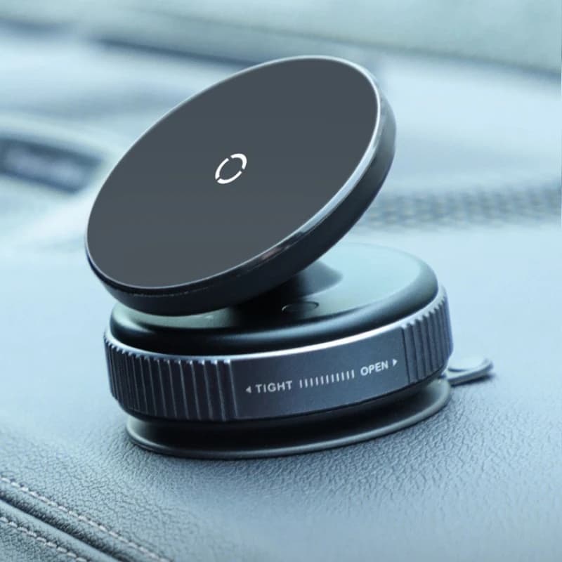 Magsafe Magnetic Vacuum Car Phone Holder, Intelligent 360° Rotating Car Mount with Vacuum Adsorption Suction Cup Bracket