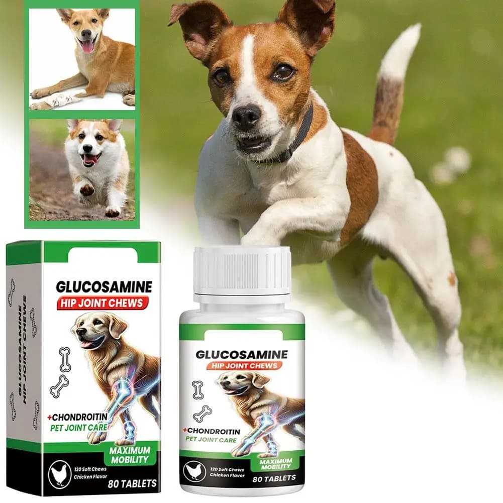 2026 New Pet Joint Care Soft Chews 80 Tablets Glucosamine Chondroitin Dog Hip Joint Mobility Support Supplement