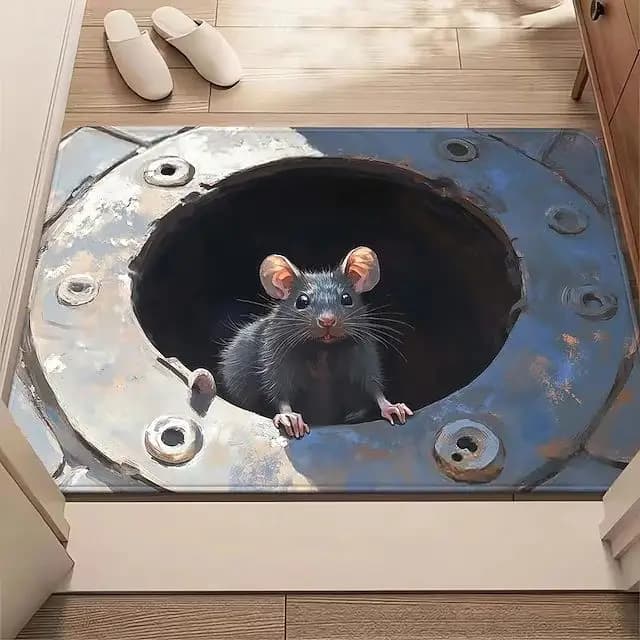 Tappetino d'ingresso stampato 2D con motivo Abisso Infinito e Foro di Topo, Tappeto stampato 2D Vortex Deep Well, Tappetino decorativo per soggiorno, camera da letto e ingresso