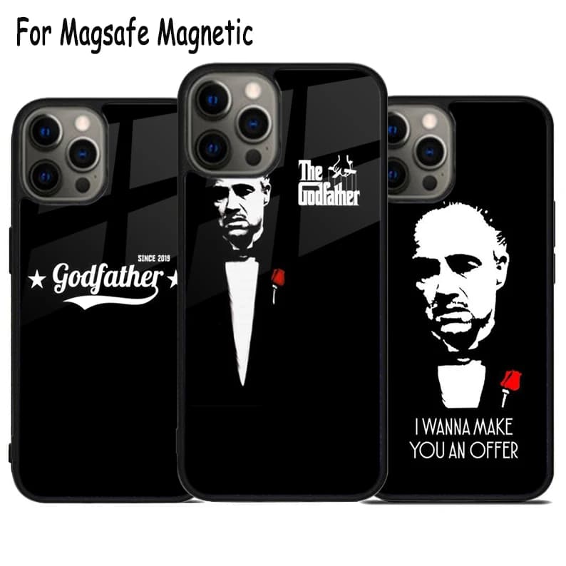 Custodia per telefono con ricarica wireless del Padrino del film classico per iPhone 17 Air 15 16 16e 14 13 11 12 Pro Max Plus Magsafe Cover magnetica