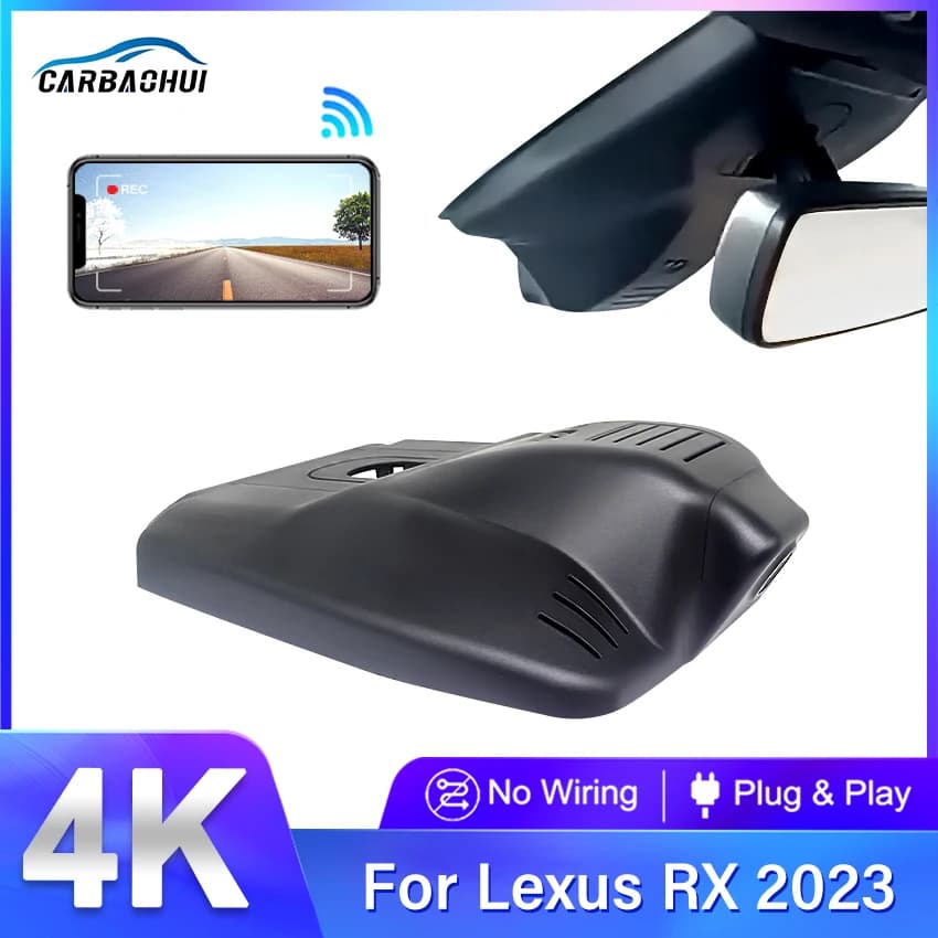 Dash Cam 4K Plug and Play con WiFi, Telecamera Anteriore e Posteriore a 2 Lenti per Lexus RX ALA10 ALH10 RX350 RX350h RX450h RX500h 2023