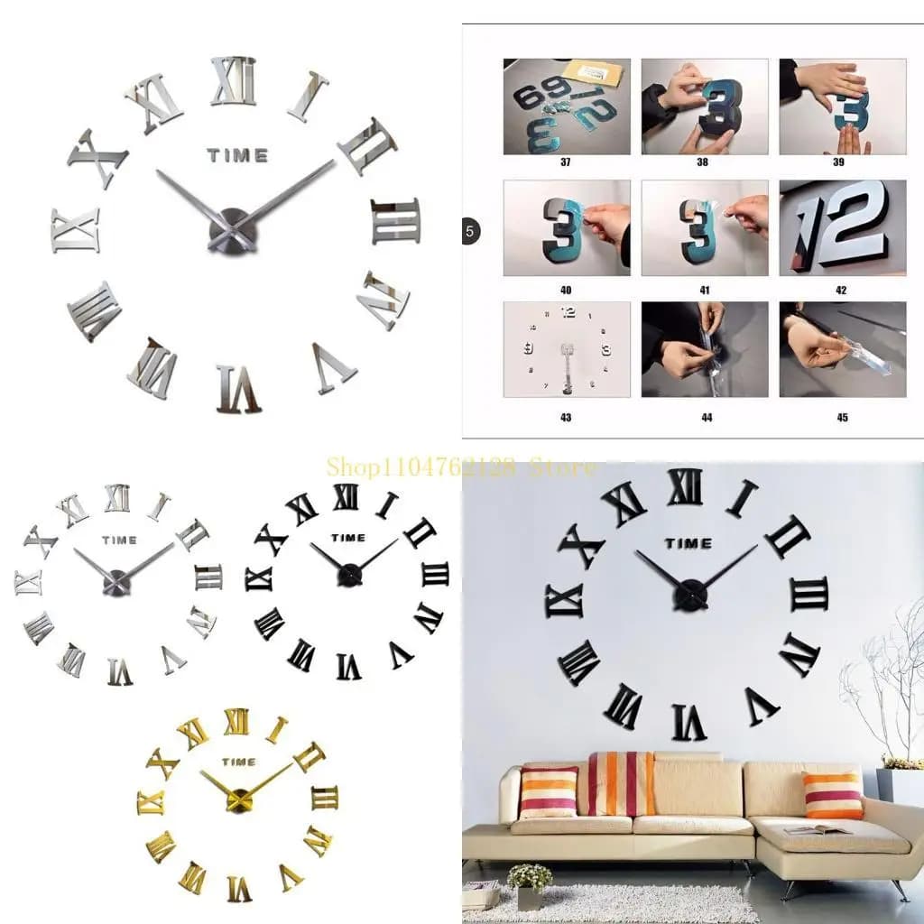 3D wall clock fai-da-te, decoration for modern home 3D wall clock fai-da-te without frame