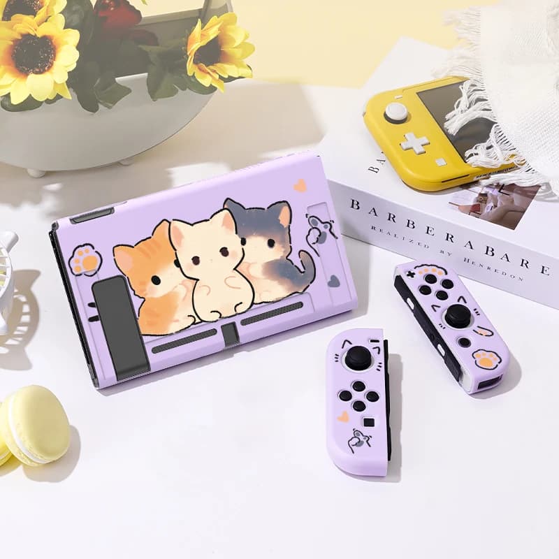 Custodia protettiva Three Little Cats per Switch Oled, cover sottile in TPU morbido per console Nintendo Switch, accessori di gioco NS