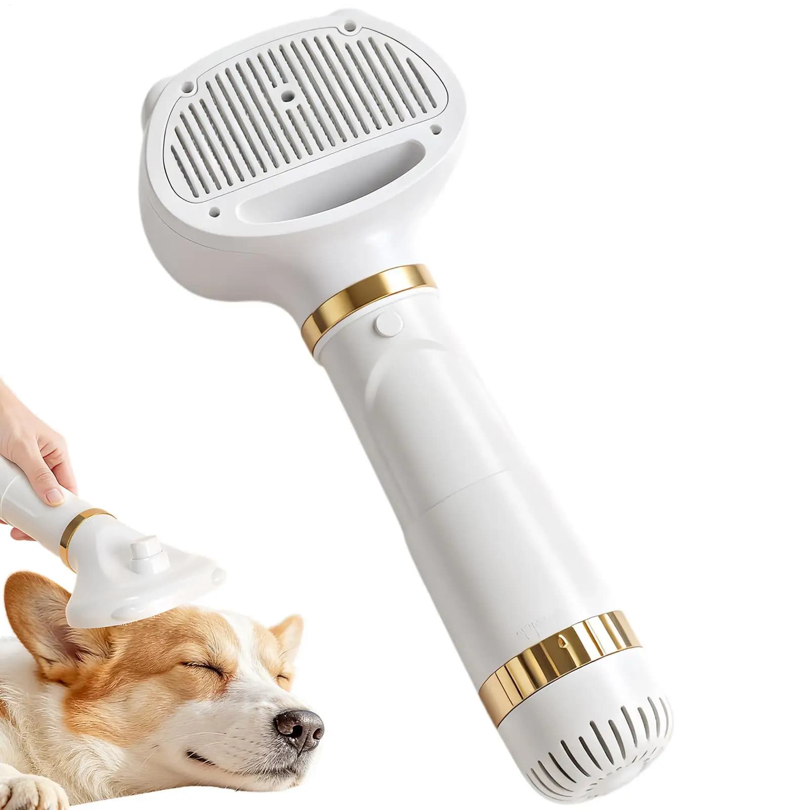 Dog Hair Dryer Brush Cat Grooming Loose Hair Removal Comb Adjustable Temperature Cat Blow Dryer With Slicker Brush for Home