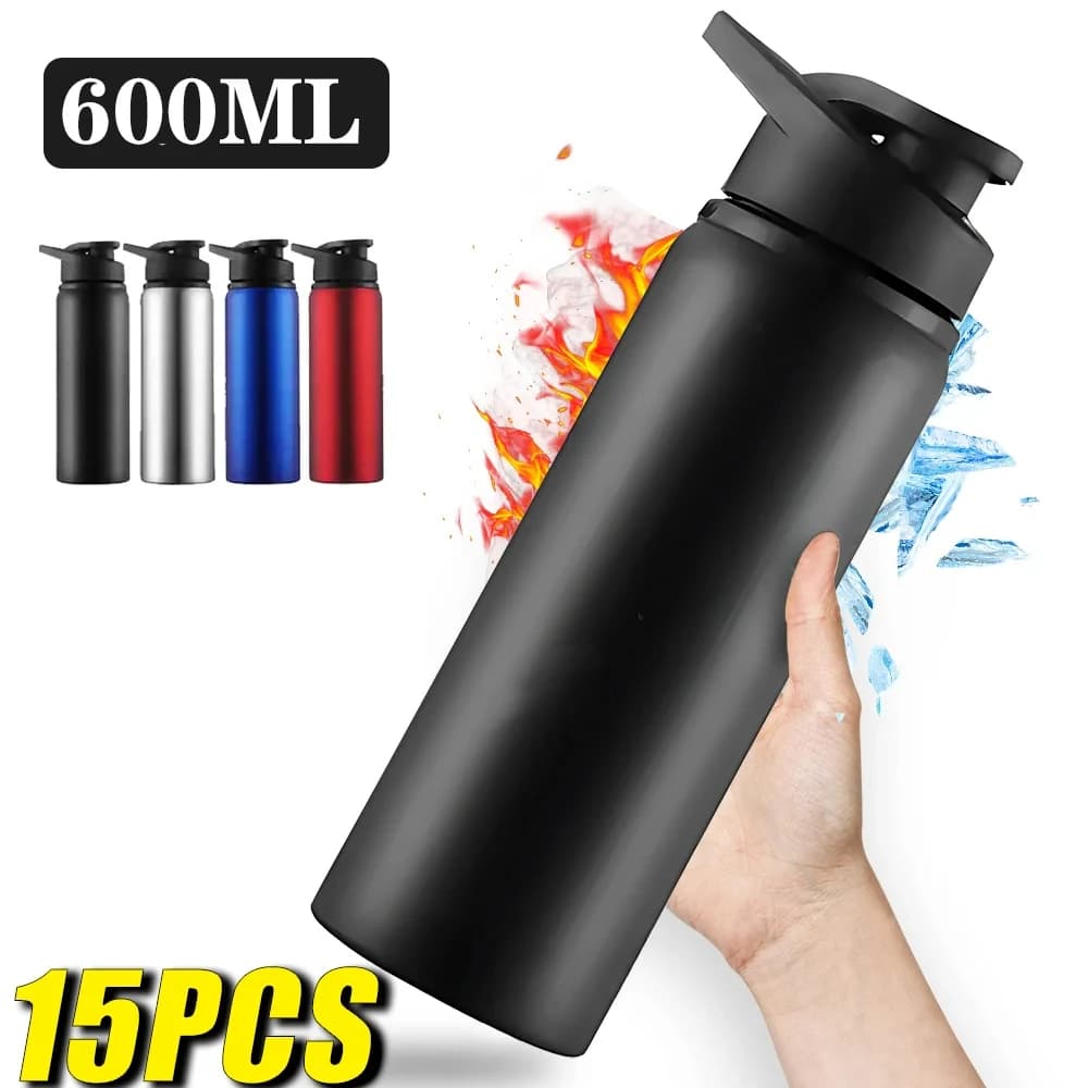 1-15 pcs portable stainless steel bicycle water bottle drinking outdoor sports travel water bottle metal water bottle