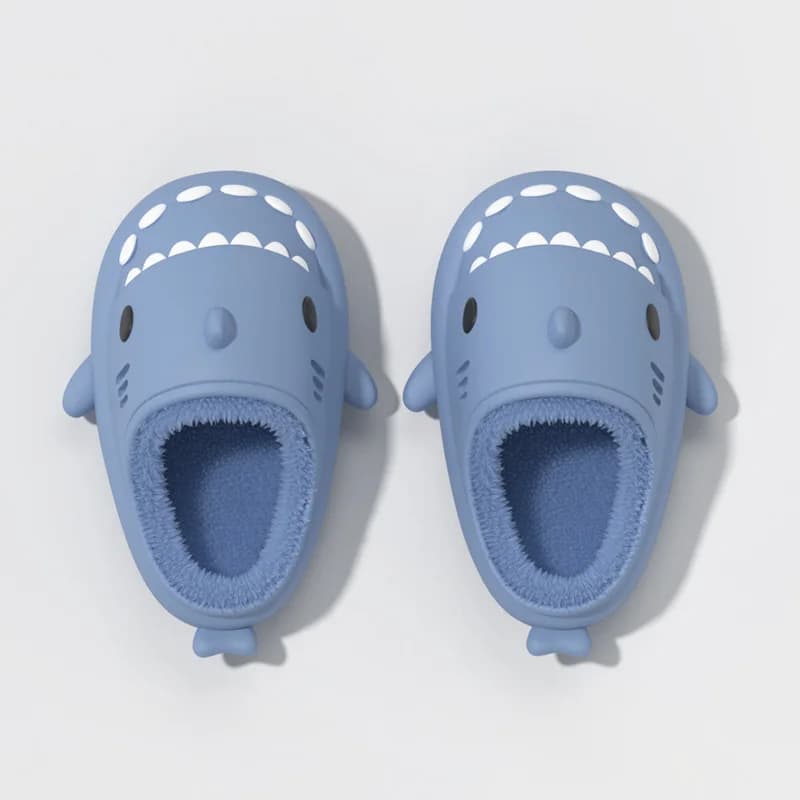 Pantofole in cotone squalo per bambina 2024 Scarpe in cotone per la casa per bambini impermeabili e calde per ragazzi autunno/inverno