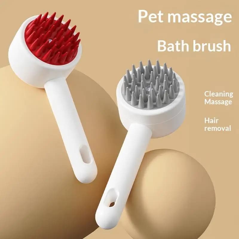 Spazzola Spray per Animali Domestici con Dispenser di Shampoo, Pettine Massaggiante per Pulizia di Cani e Gatti, Strumento per Toelettatura