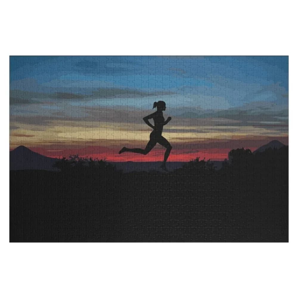 Puzzle in legno Run To Glory Girl Edition per adulti, personalizzabile per bambini, puzzle in legno con nome per neonati