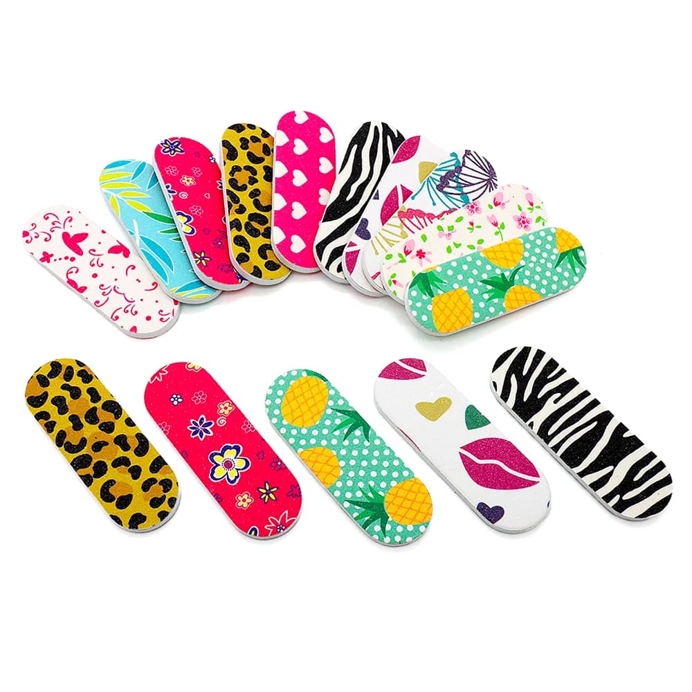 12 pezzi mini lime per unghie EVA set carta vetrata fiore stampato colorato rimuovi smalto gel per unghie levigatura cura unghie accessori e strumenti