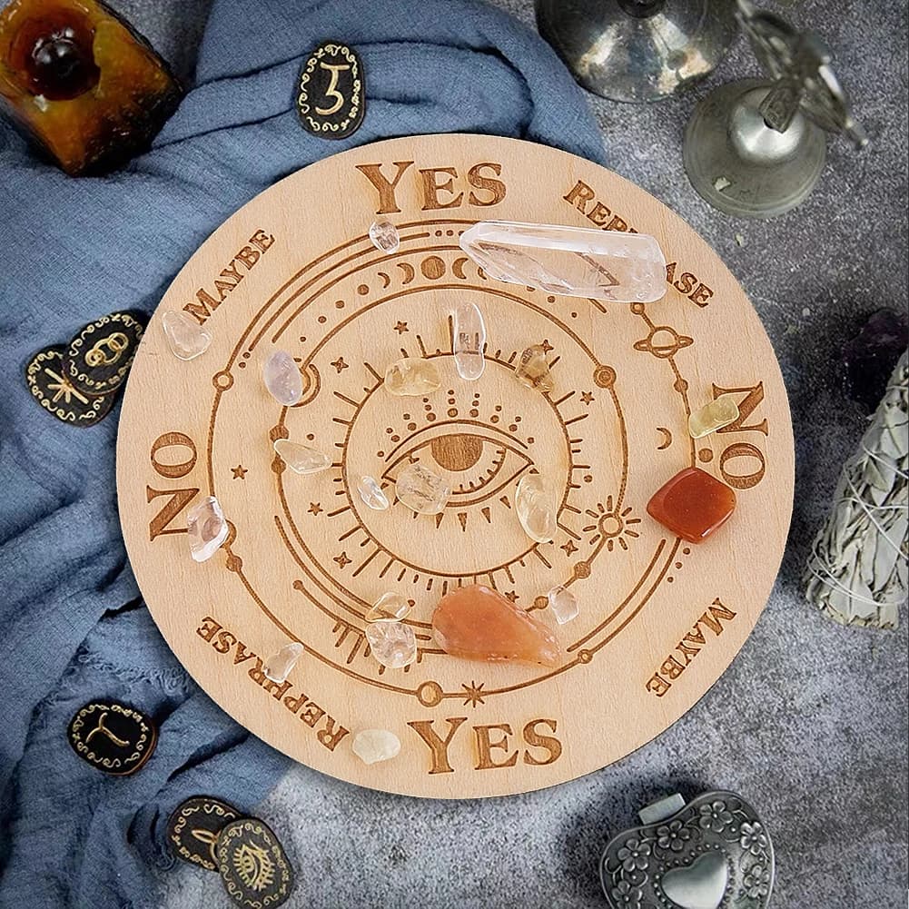 Astrology Wooden Oracle Board Creative Coasters Heat Insulation Cushion Home Table Meditation Space Decoration Supplies