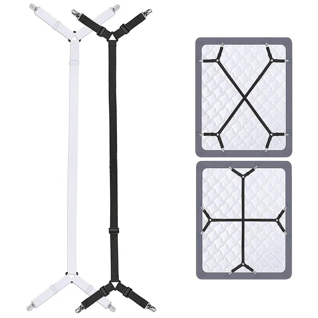 Adjustable Triangle Elastic Waist Straps Pinza Clips for Sheets Coprimaterassi Sofa cushion Belt with elastic band