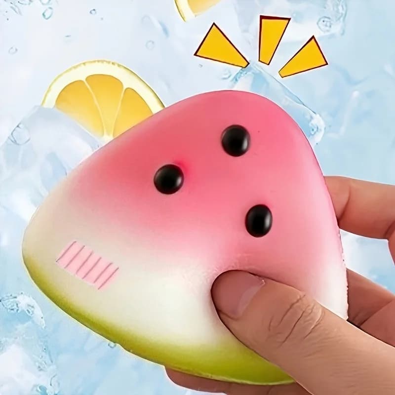 Giocattolo Antistress Morbido e Divertente a Forma di Anguria Rosa e Verde, Giocattolo Sensoriale per Bambini, Ideale come Regalo per Feste di Compleanno