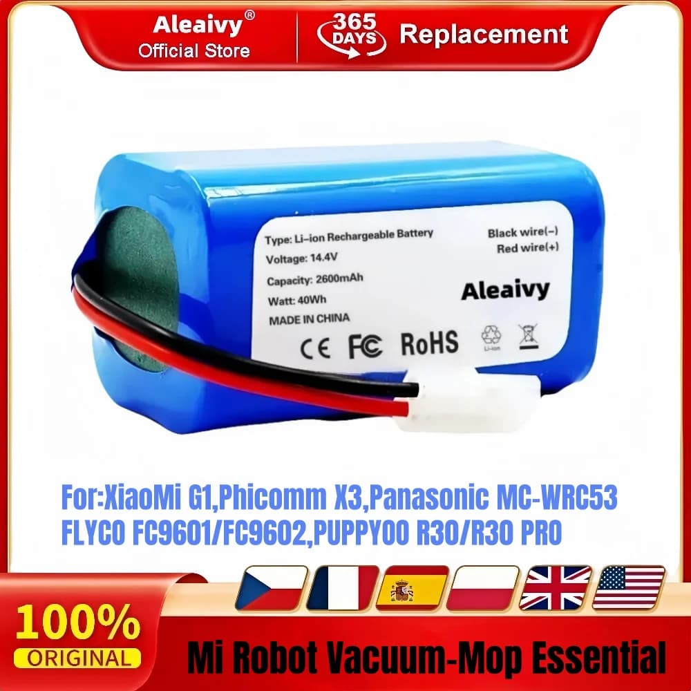Aleaivy/Autentico Per Xiaomi Batteria di Ricambio H18650CH-4S1P Per XIOMI NORMA MIJIA Mi Robot Aspirapolvere-Mop Essential G1 SKV4136GL MJSTG1