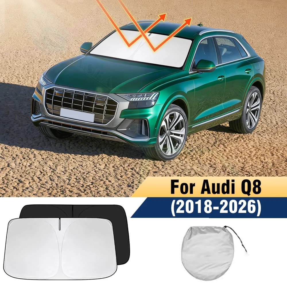 Parasole per Parabrezza per Audi Q8 2018-2020 2021 2022 2023 2024 2025 2026, Copertura Parasole Pieghevole che Blocca i Raggi UV
