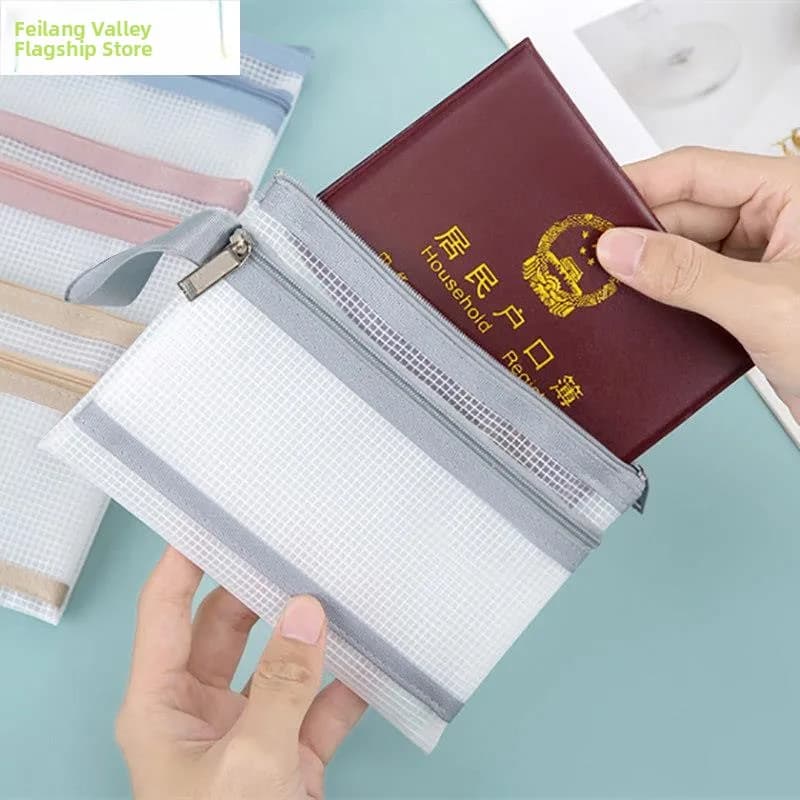 Transparent Waterproof Zipper Card Holder Size for Passports Driving Licenses Coins Bank Cards Storage Pouch