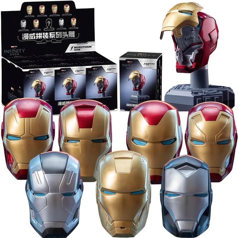 MORSTORM Tony Stark Iron Man Casco MK7 MK15 MK46 MK85 MK42 MK21 MK16 Modellino Anime da Assemblare Giocattoli Blind Box Regalo di Natale