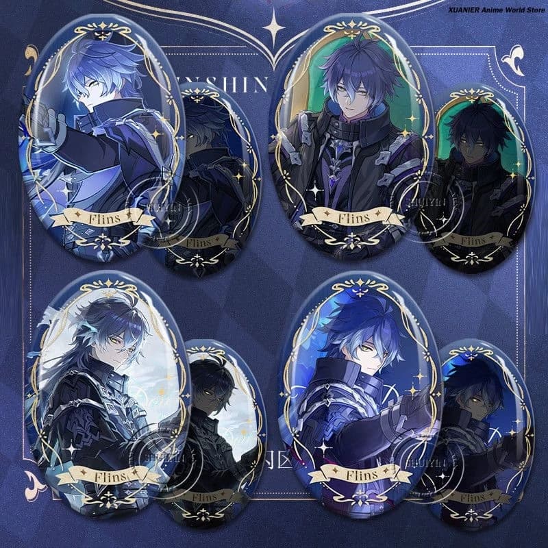 Anime Kyryll Chudomirovich Flins Serie Genshin Impact Cartoon Raccogliere Distintivo Spilla Ciondolo Bedge Decor Regalo Cosplay