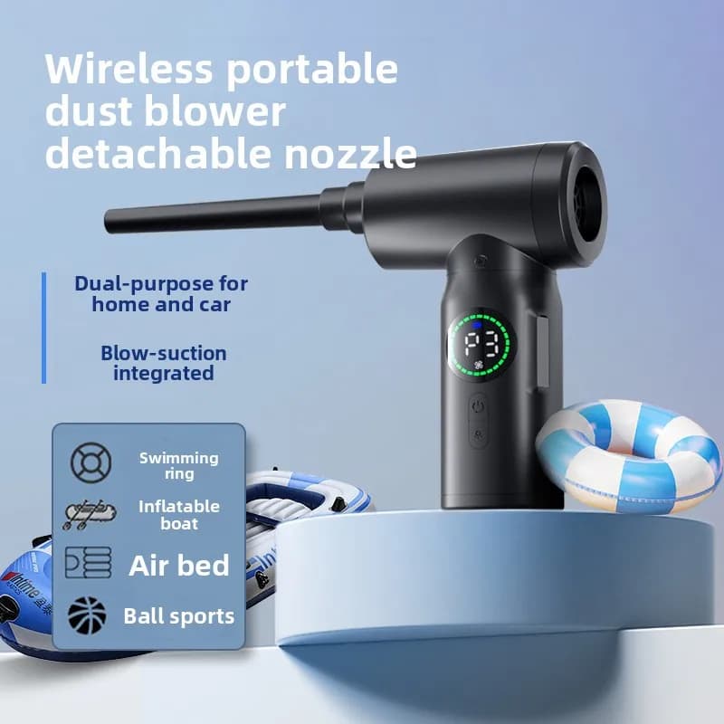 4 in 1 Wireless Portable Vacuum Cleaner Air Duster Air Inflator & Vacuum Pump for Car Dust Removal Home Storage Vacuuming