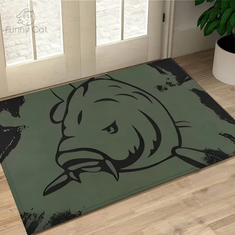 VIKAMA Salmon Fish Tappetino da pavimento antiscivolo lavabile per cucina/soggiorno, tappeto per interni ed esterni, decorazione per la casa