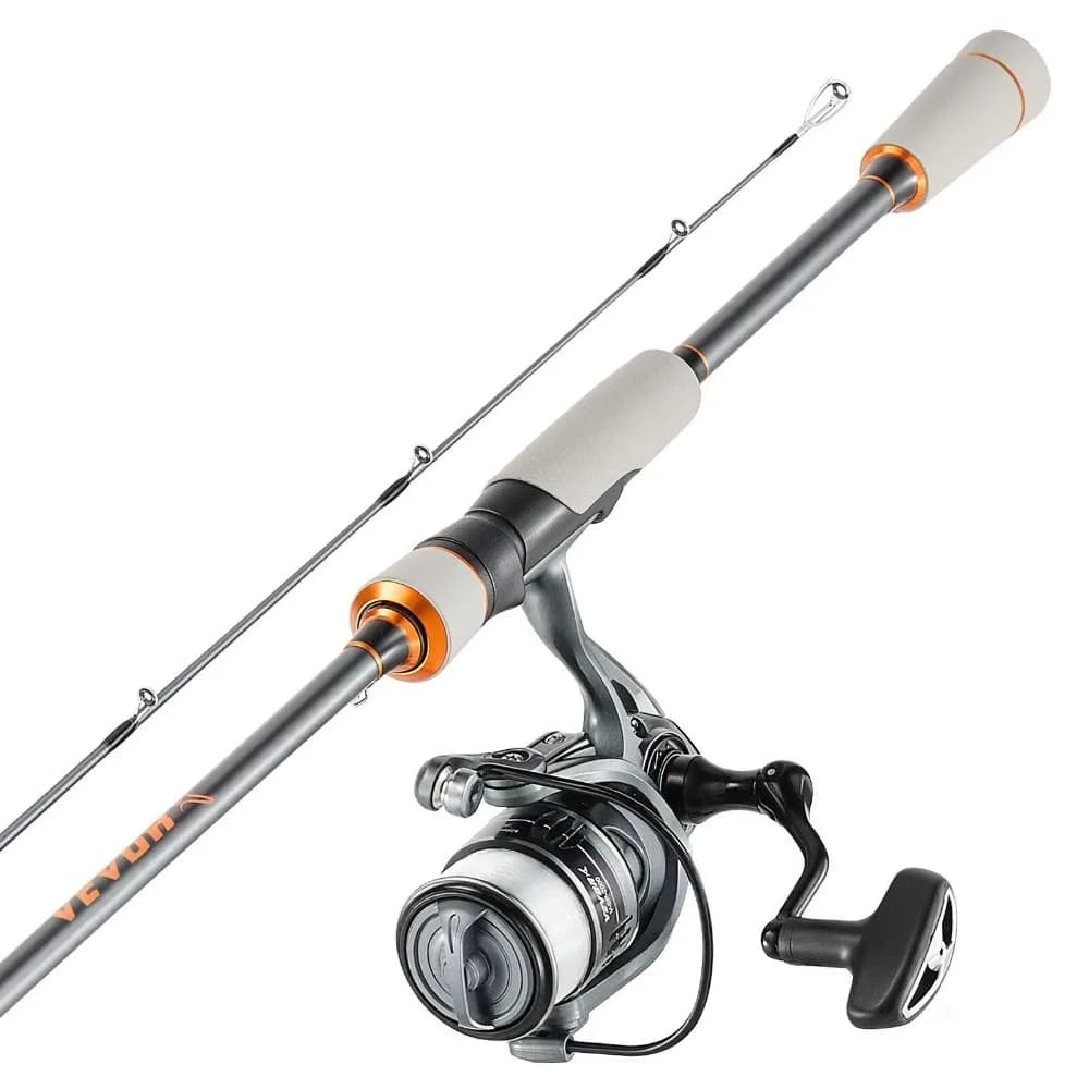 Carbon Fiber Bass Fishing Pole Combo 6.5 ft Two-Piece Rods 6+1 Ball Bearings Stainless Steel Guides Ceramic Rod Fishing