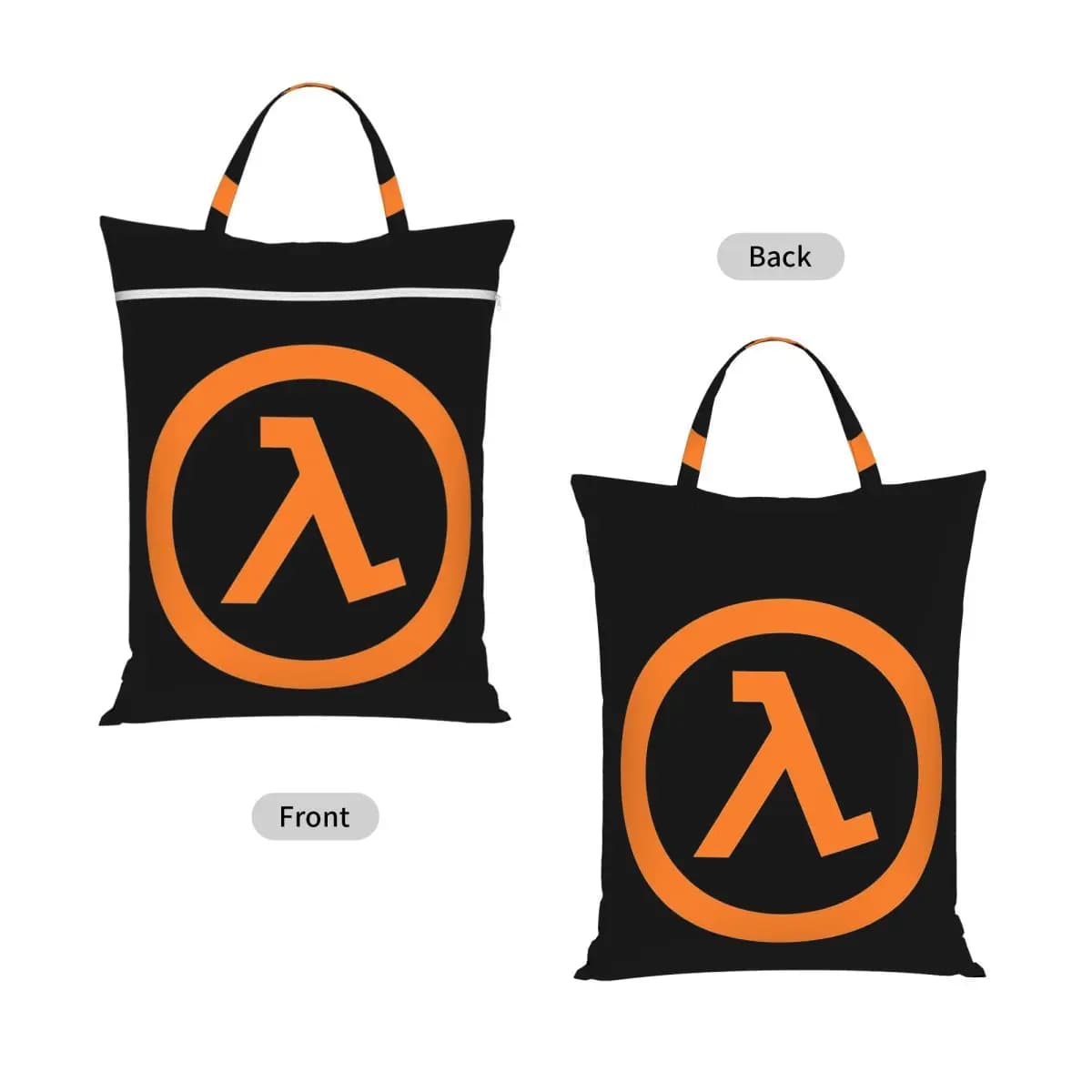 Half Life Lambda Travel Laundry Bag Waterproof Reusable Dirty Clothes Pouch Gym Yoga Camping Washing Basket