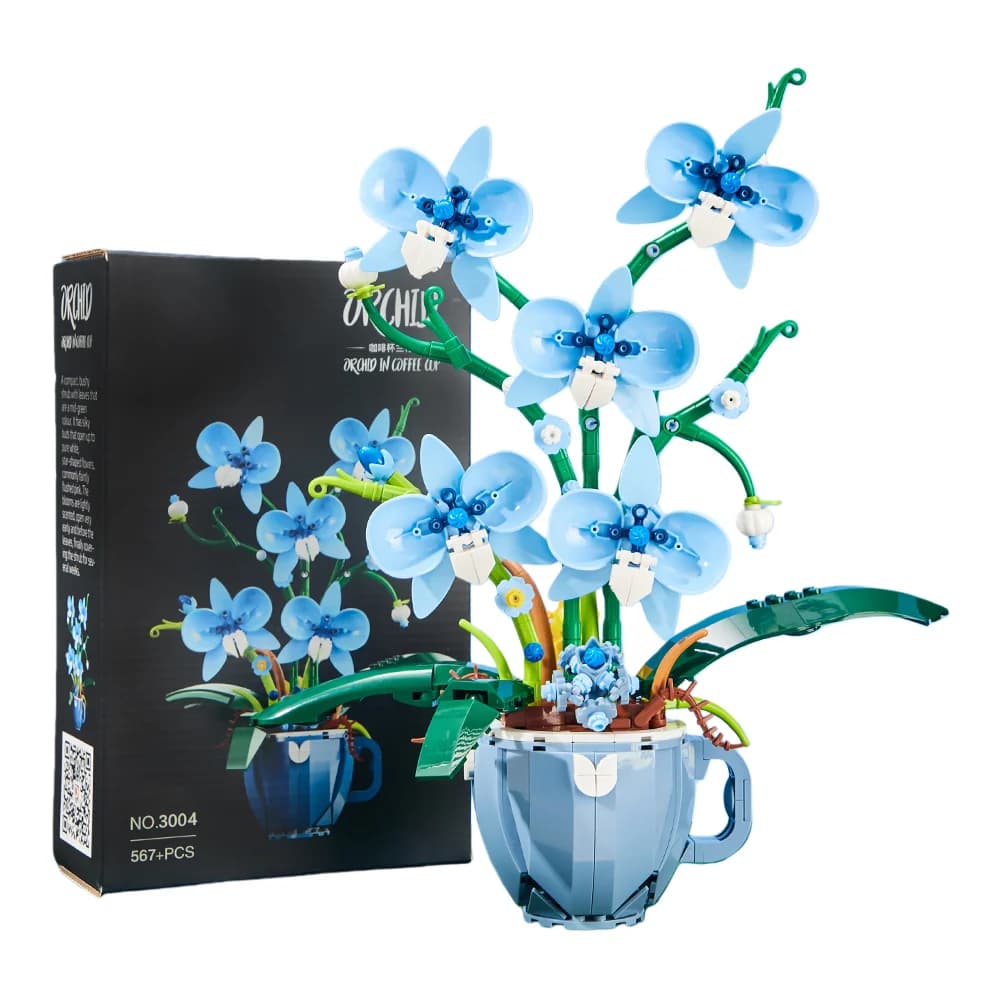 Set di Costruzioni Orchidea in Vaso 567 Pezzi, Modello Botanico DIY a Piccole Particelle, Gioco Educativo STEM, Decorazione per Casa, Regalo di Compleanno per Bambini