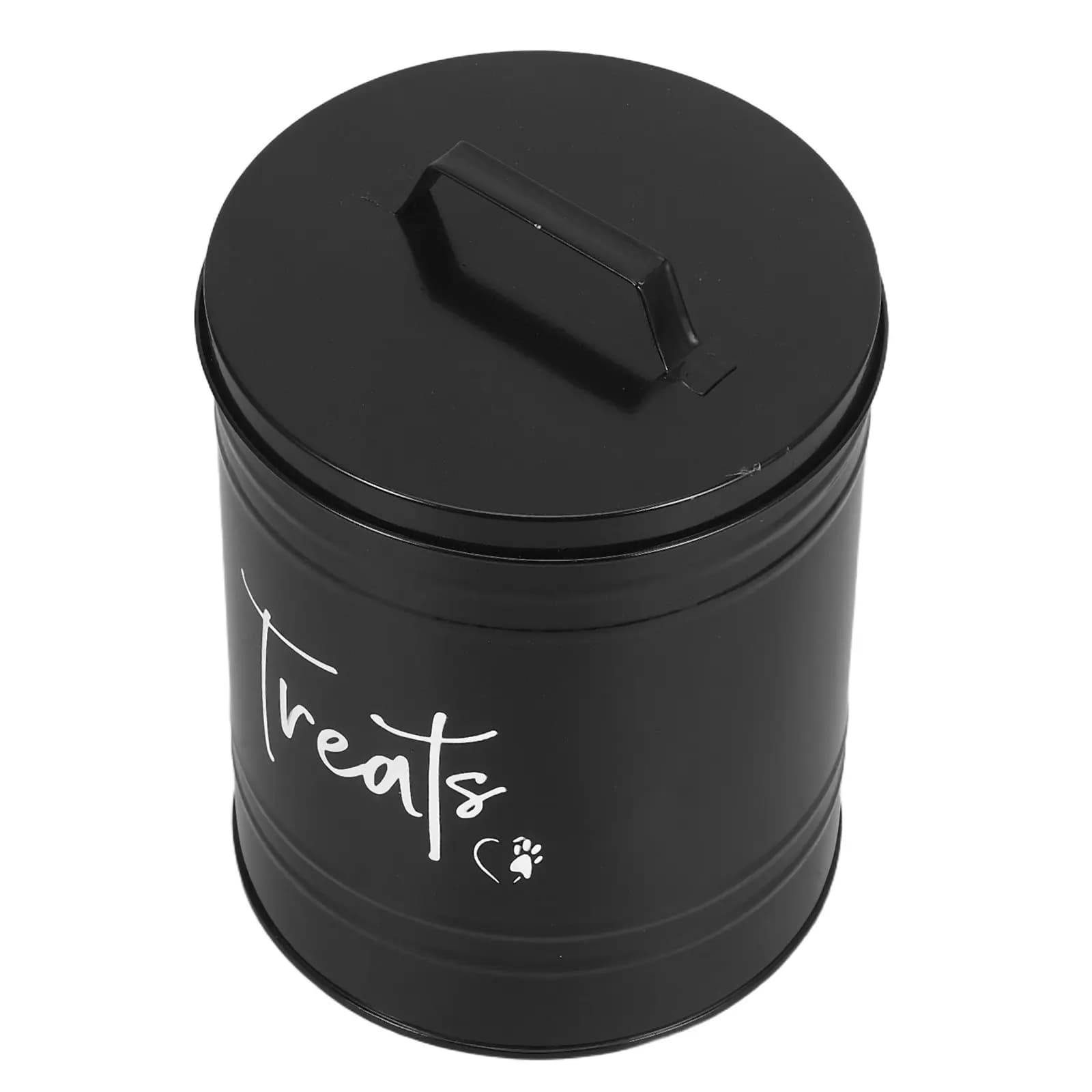 Metal Pet Food Storage Bin Airtight Dog Treat Container Snack Organizer Canister for Countertop Kitchen Storage