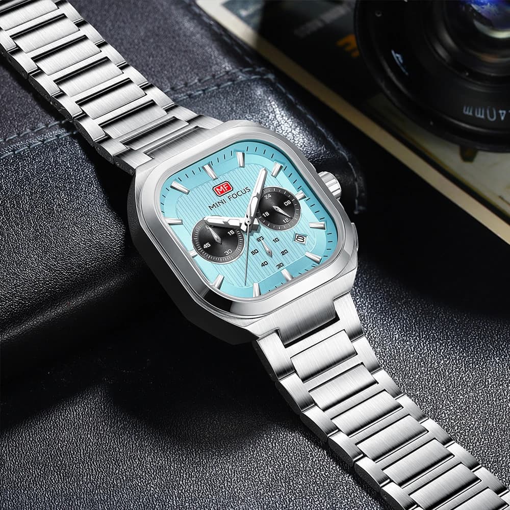 MINI FOCUS Fashion New Quartz Watch for Men Multifunctional Small Dials Stainless Steel Strap Luxury Business Mens Watches 0622