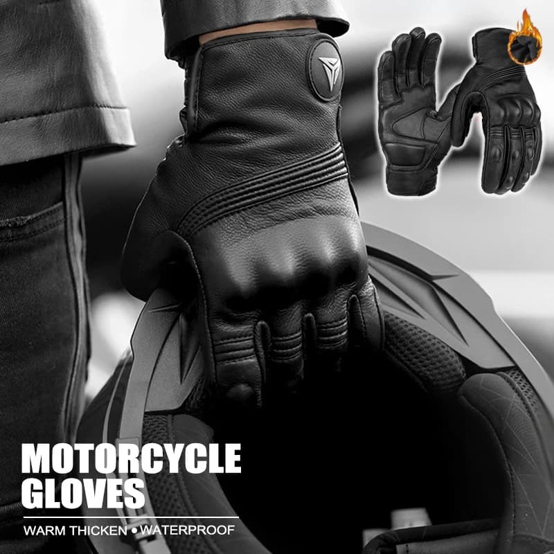 NUOVI guanti da moto addensati caldi invernali guanti in pelle impermeabili antivento guanti da motocross per moto touch screen