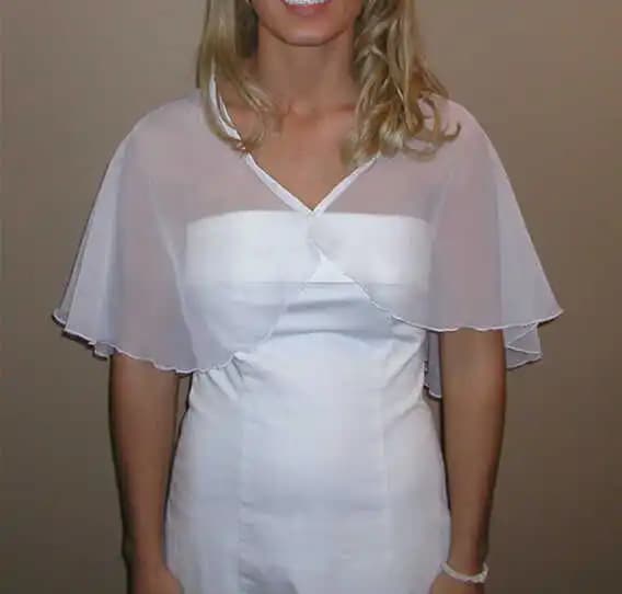 New Black White Chiffon Shawl Dress Short Style Dance Outwear Sun Protection Clothing with Skirt V-Neck Sleeveless Polyester