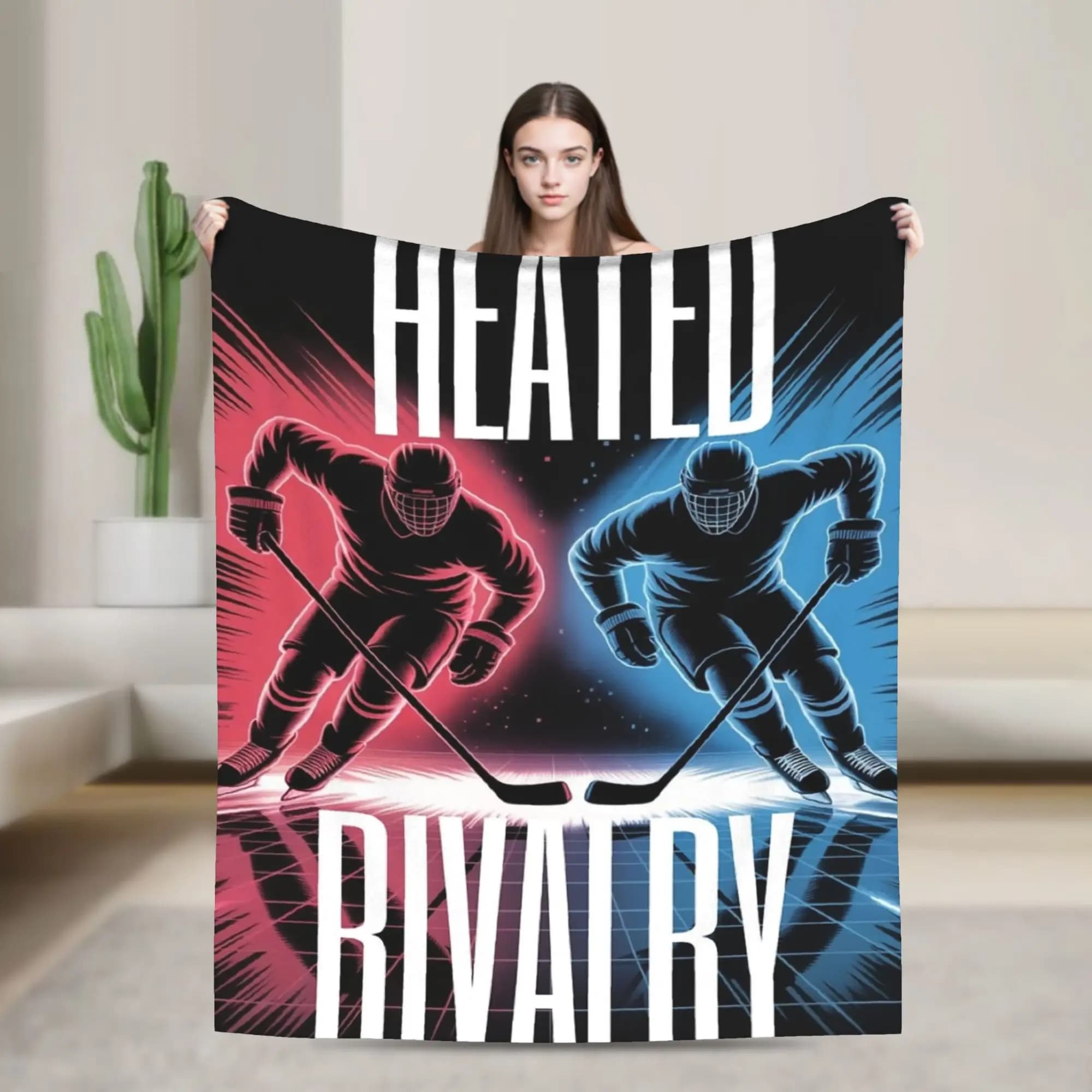 Coperte Riscaldate per Incontri di Hockey su Ghiaccio, Coperte in Flanella Calde e Fantastiche per Casa, Autunno/Inverno