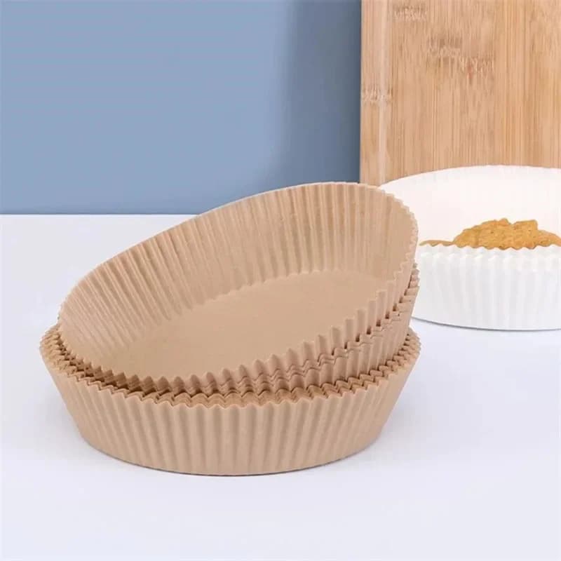 50 & 100Pcs Round Oil Absorbing Air Fryer Paper Liners Non-Stick Disposable Kitchen Baking Tool